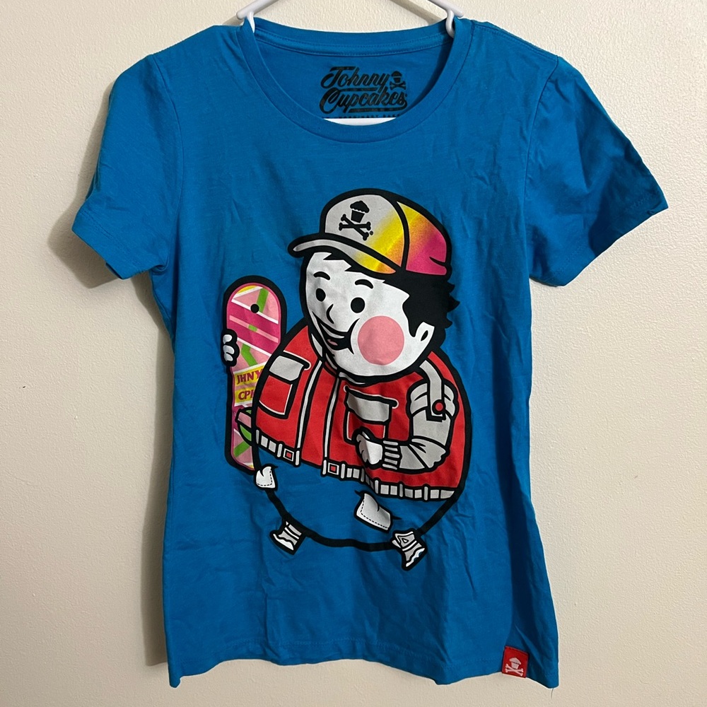 Johnny Cupcakes - Blue Back to the Future Shirt - Women's Medium